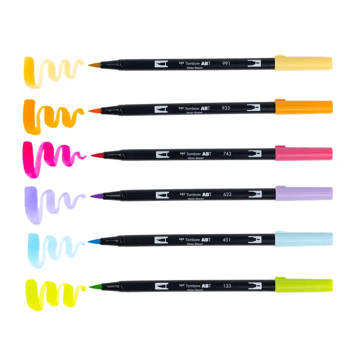 Markers - Dual Brush Pen Art Markers, Yay Sorbet, 6-Pack