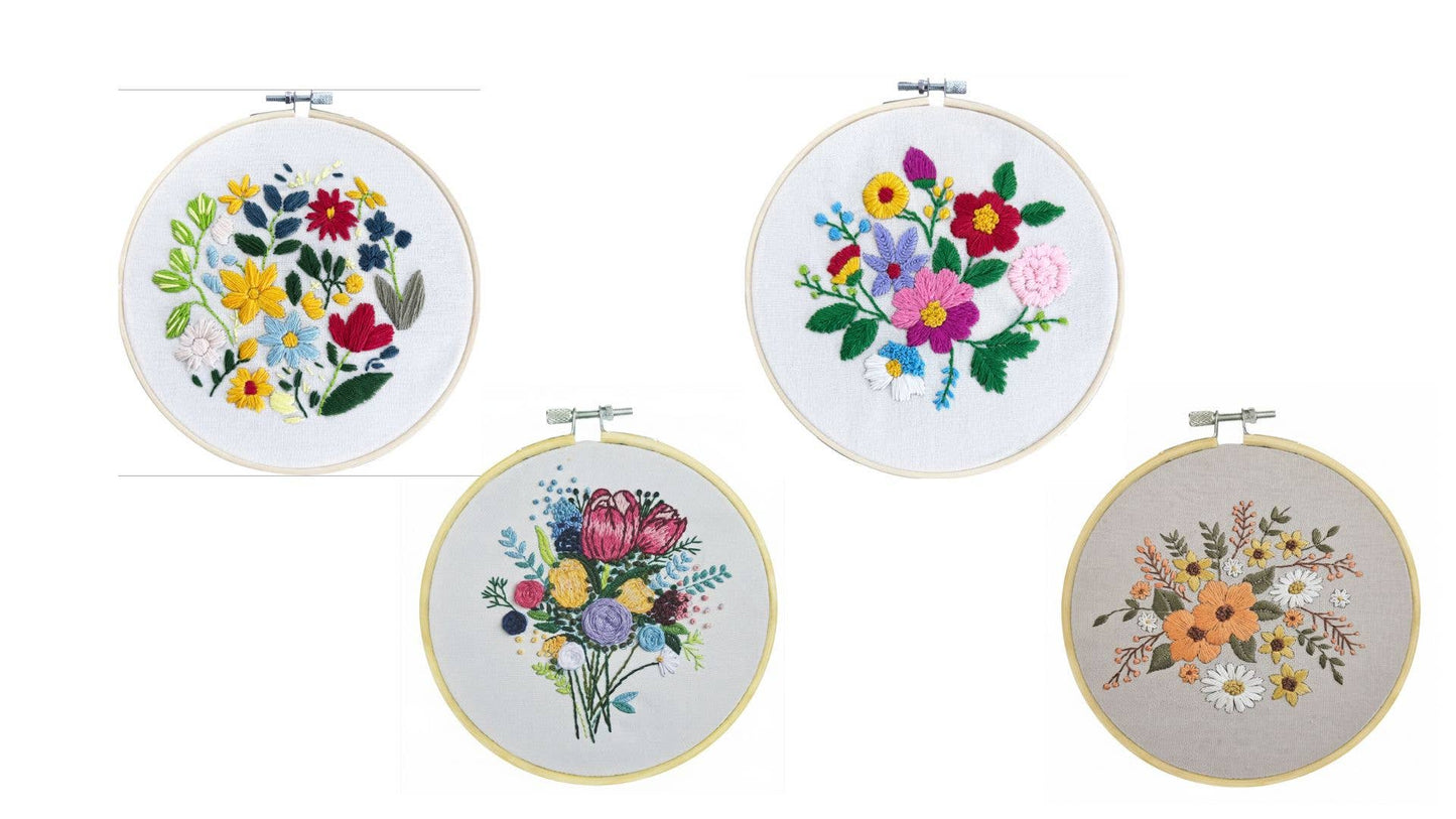 Stamped Embroidery Kit - Camellia Symphony