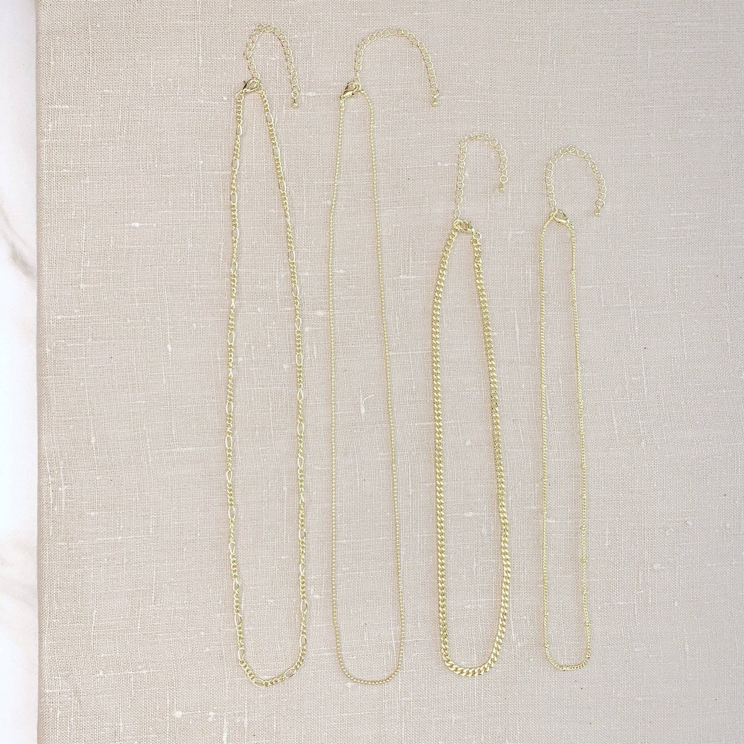 Jewelry - Gold Multi Chain Necklaces 4pc Set