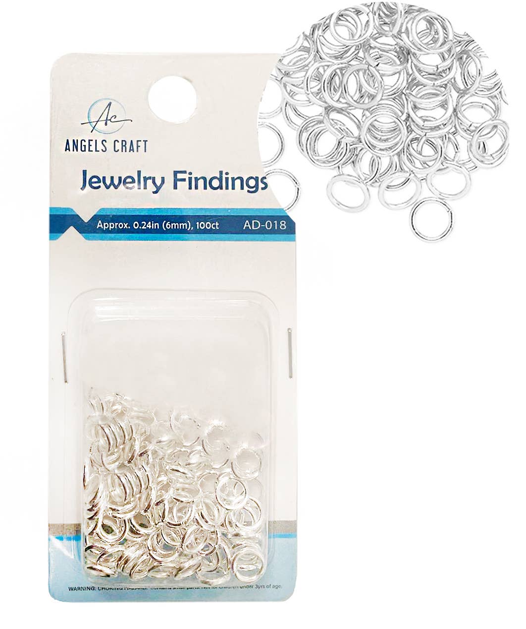 Jewelry - Alloy Jump Ring, 6mm 100-ct Silver