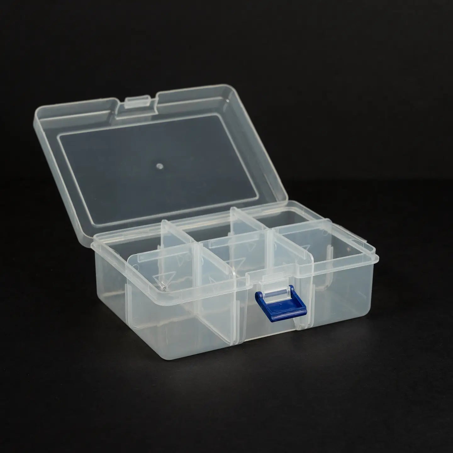 Container - 6 Compartment Clear Plastic