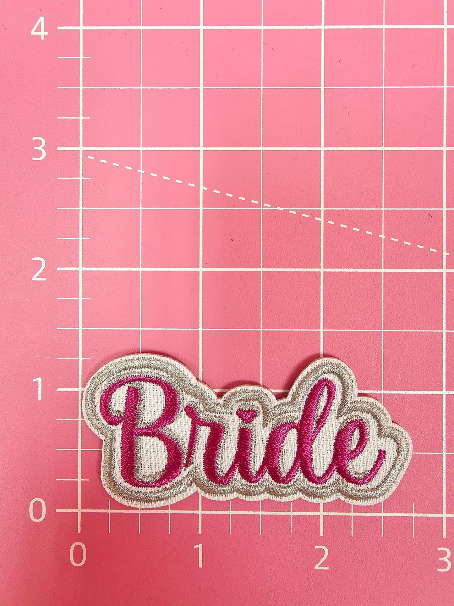 Patch - 'Bride' Pink Embroidery Iron On Patch