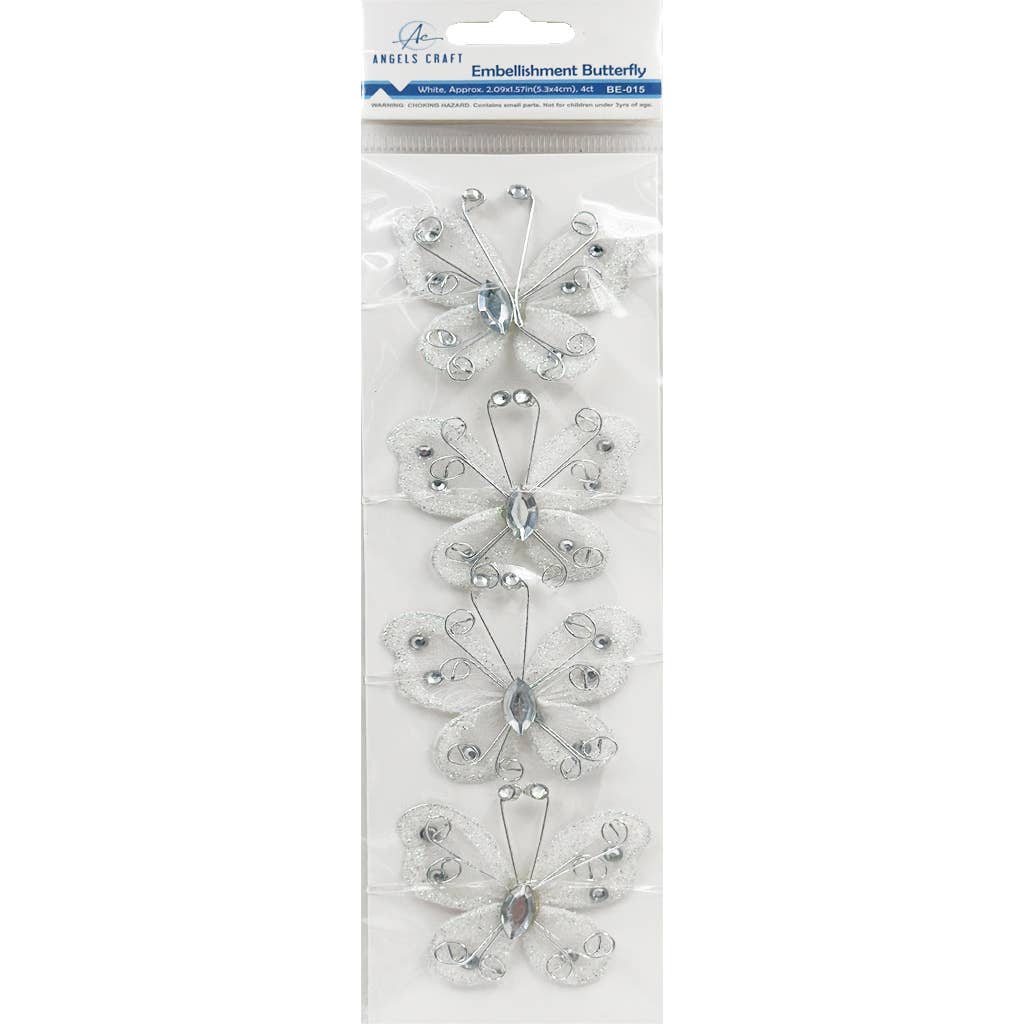 Embellishment - Wire Butterfly Embellishment, 4-ct: Red