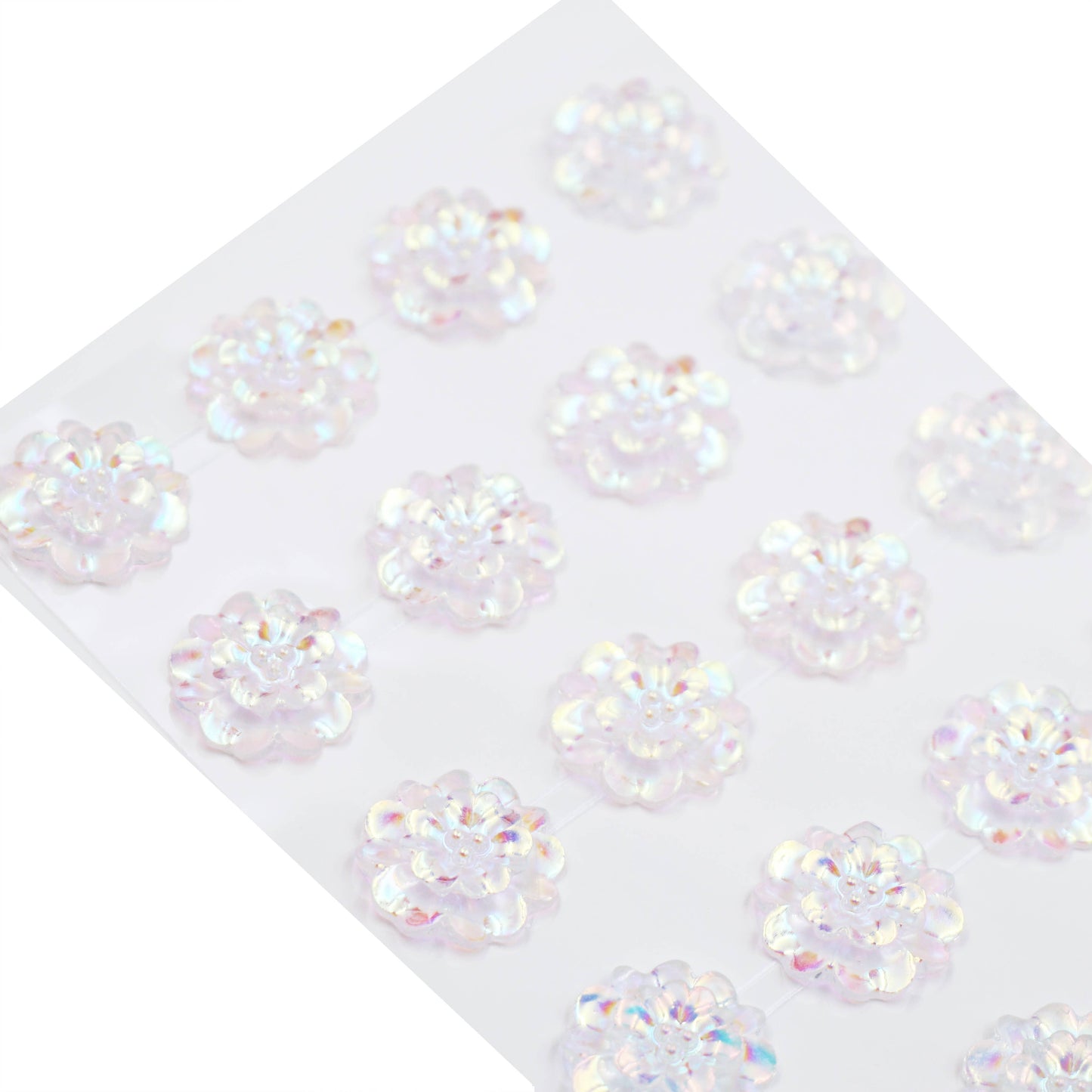 Stickers - Iridescent Flower Stone Stickers, 24-ct 19mm