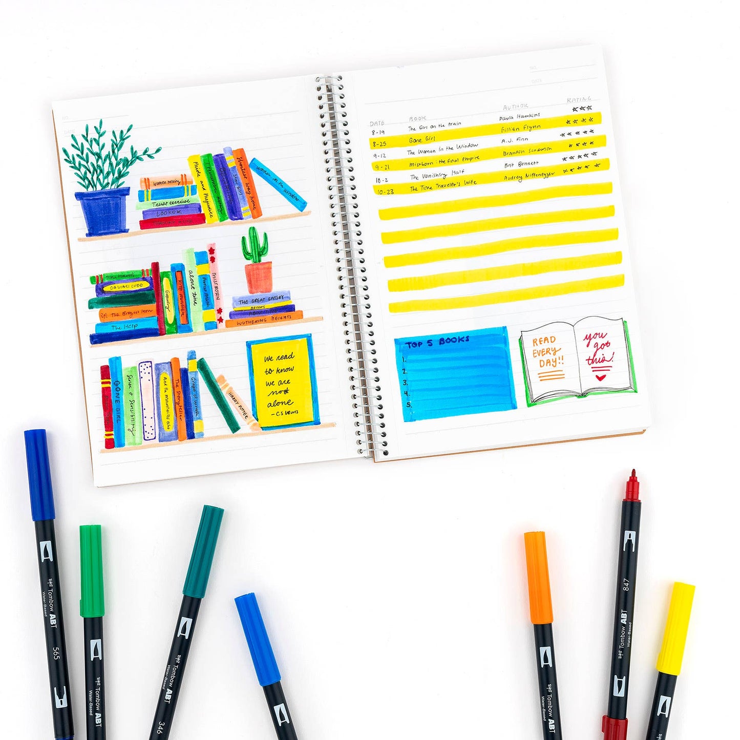 Dual Brush Pen Art Markers, 336PC Display, 54 Colors