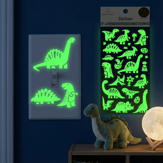 Stickers - Glow in the Dark Dinosaur Stickers – Cute Dinos - 26ct