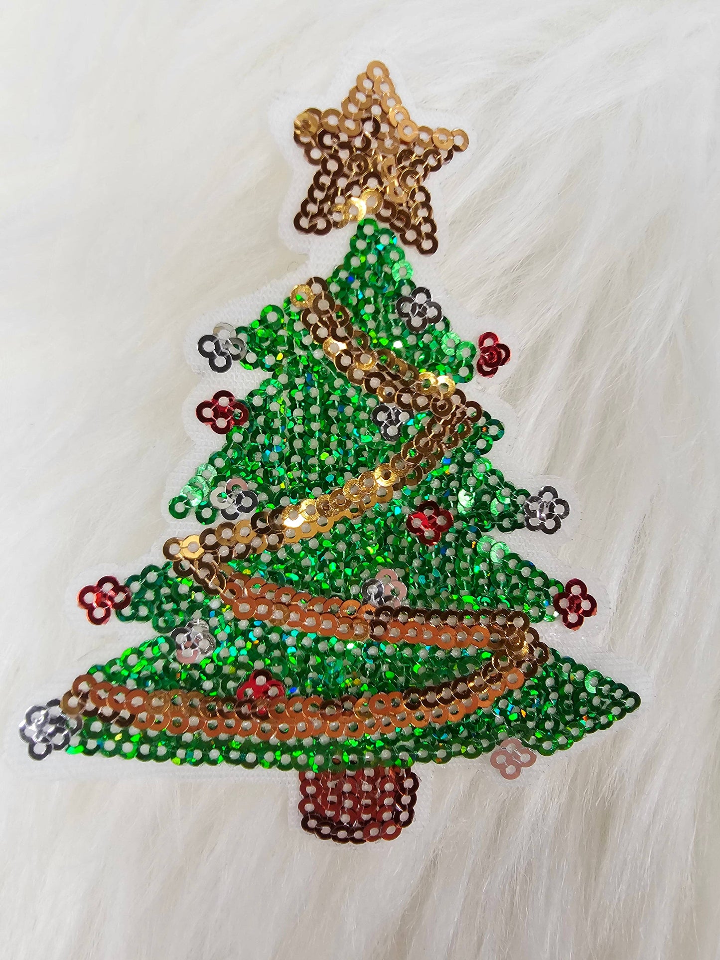 Patch - Christmas Tree Sequin Embroidery Iron On Patch