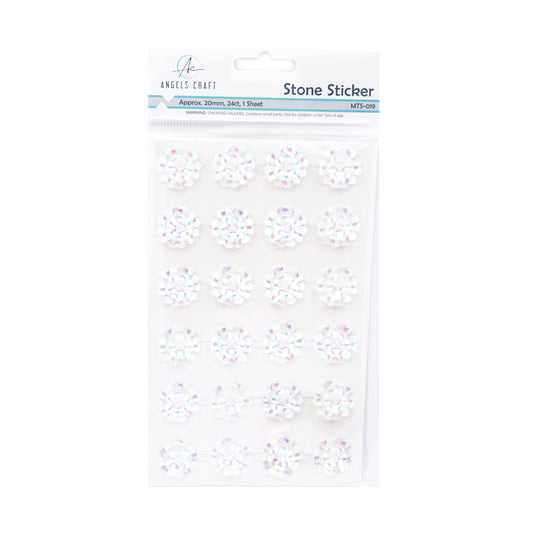 Stickers - Iridescent Flower Stone Stickers, 24-ct 19mm