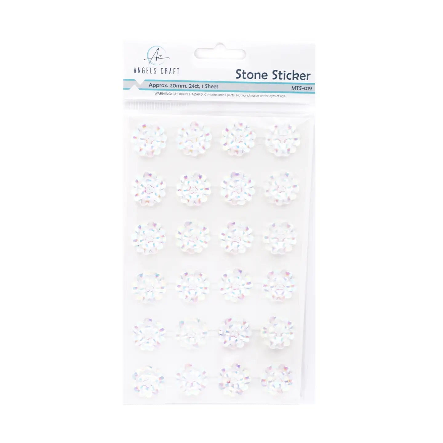 Stickers - Iridescent Flower Stone Stickers 24-ct 19mm