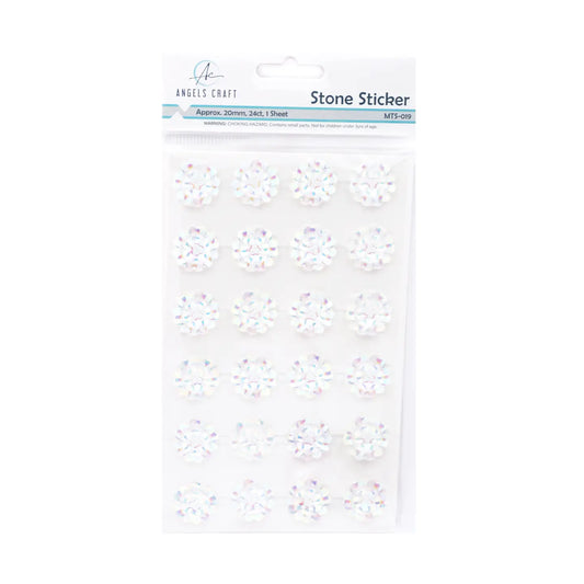 Stickers - Iridescent Flower Stone Stickers 24-ct 19mm