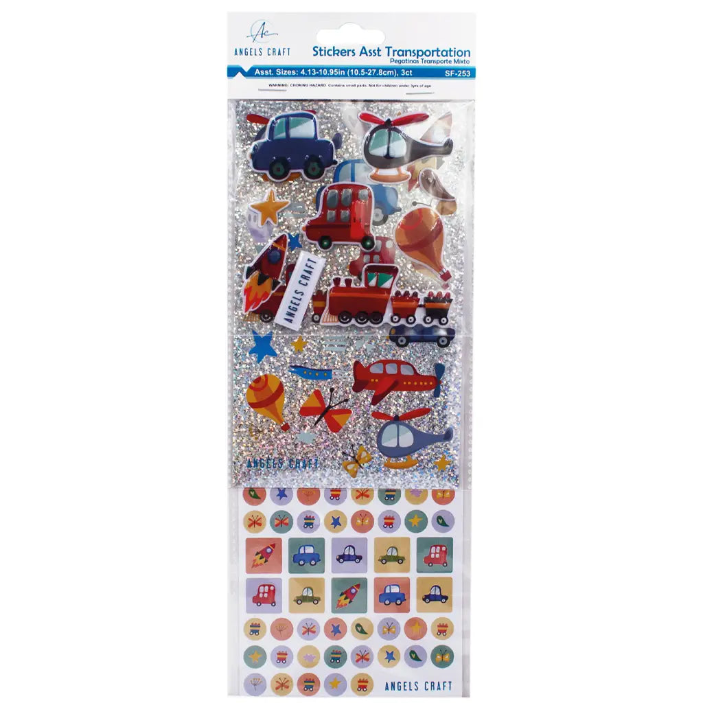 Stickers - Assorted Transportation – 3ct, 12x40cm