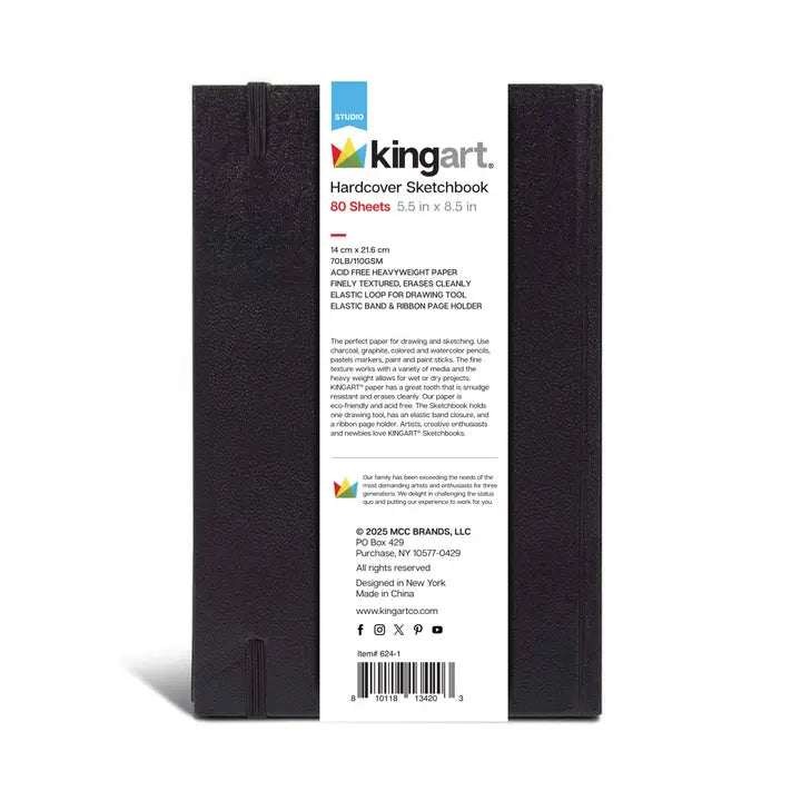 Hardcover Sketchbook - 5.5” X 8.5” 80 Sheets