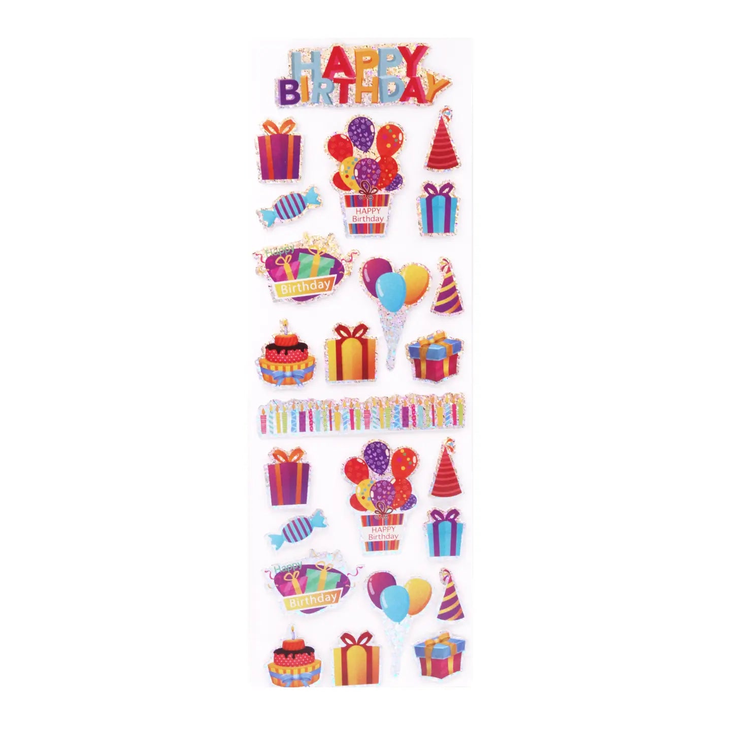 Stickers - Fancy 3D - Holographic Happy Birthday