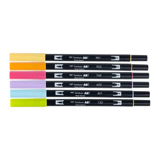 Markers - Dual Brush Pen Art Markers, Yay Sorbet, 6-Pack