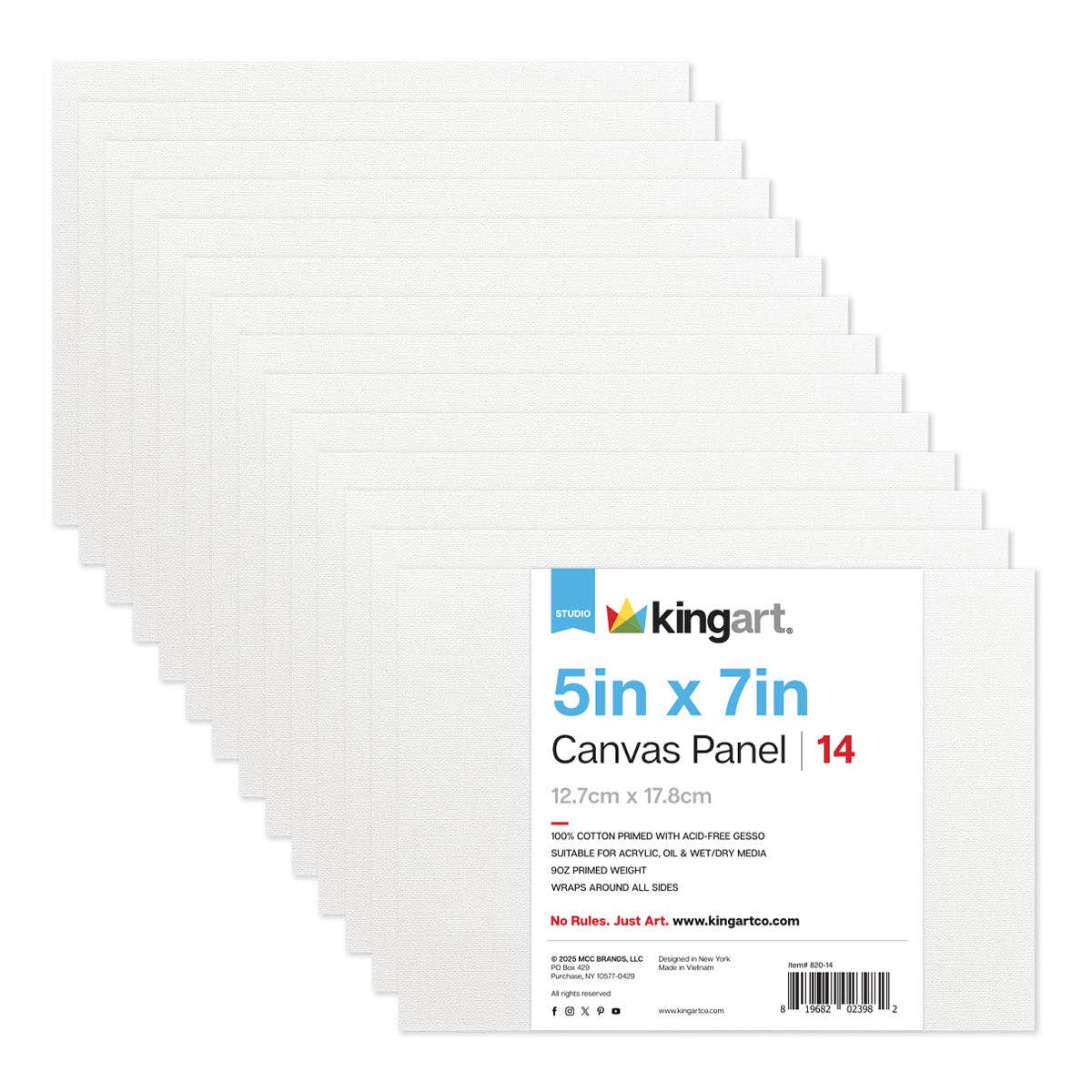 Canvas - White Canvas Panels - Classic -  5" x 7" 14 Pack