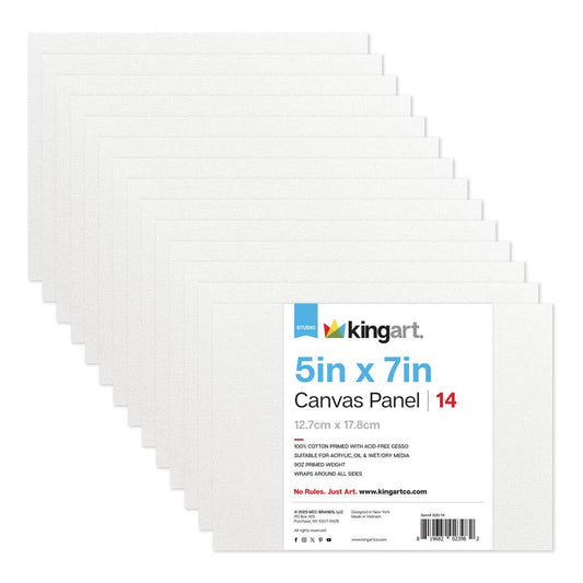 Canvas - White Canvas Panels - Classic -  5" x 7" 14 Pack