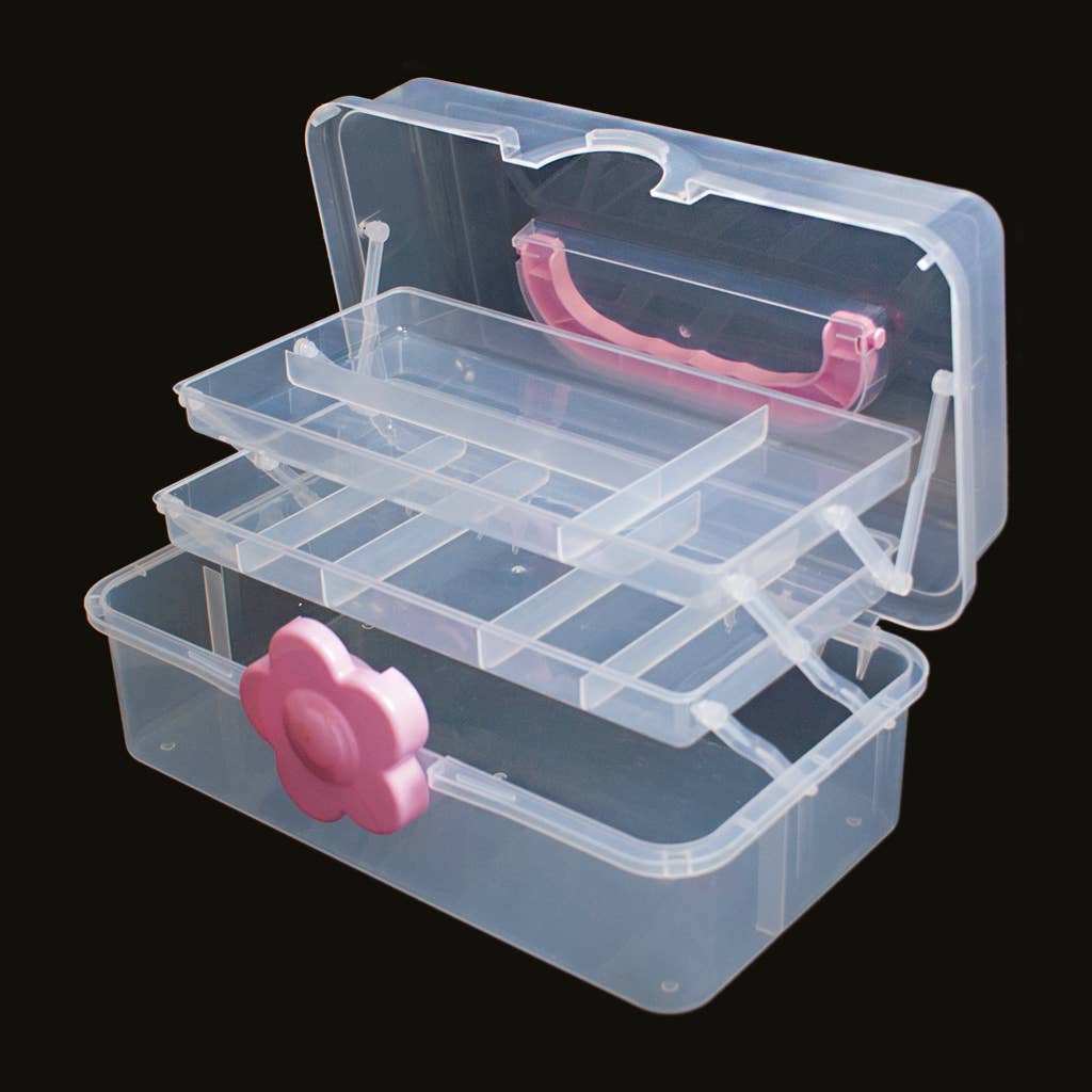 container - 3-Layer Multipurpose Plastic Storage Box – Pink