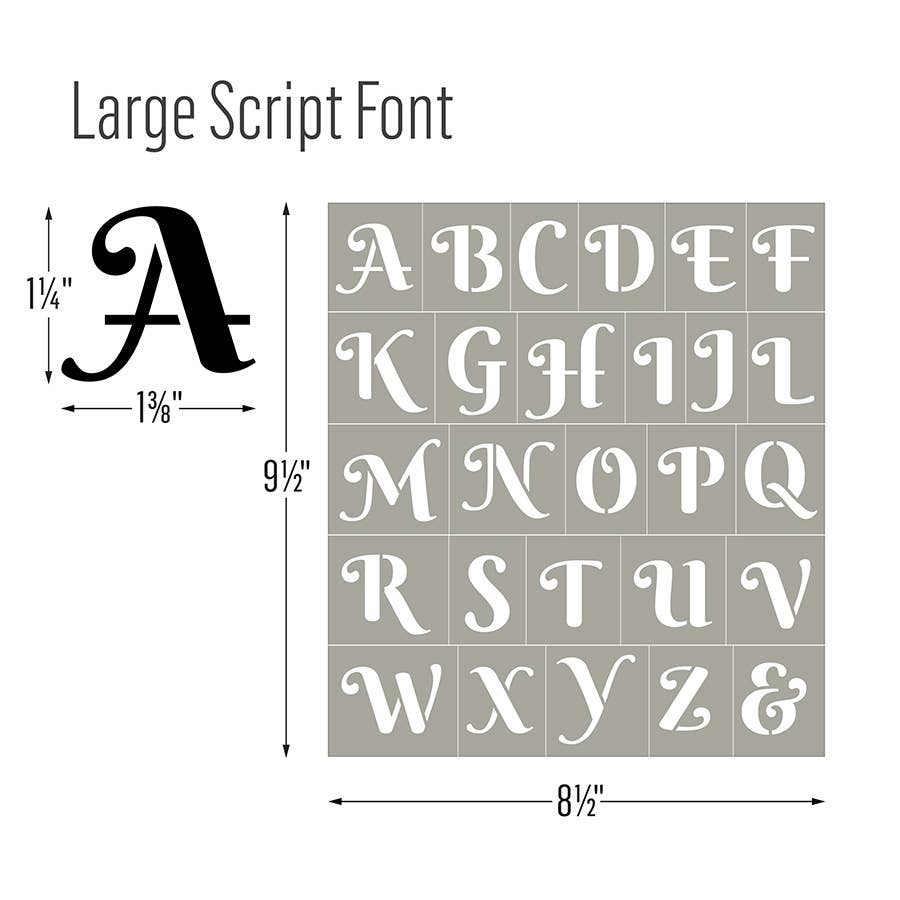 Stencils - Script Adhesive 3-Piece