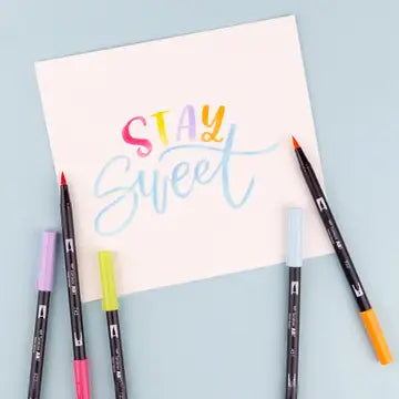 Markers - Dual Brush Pen Art Markers, Yay Sorbet, 6-Pack
