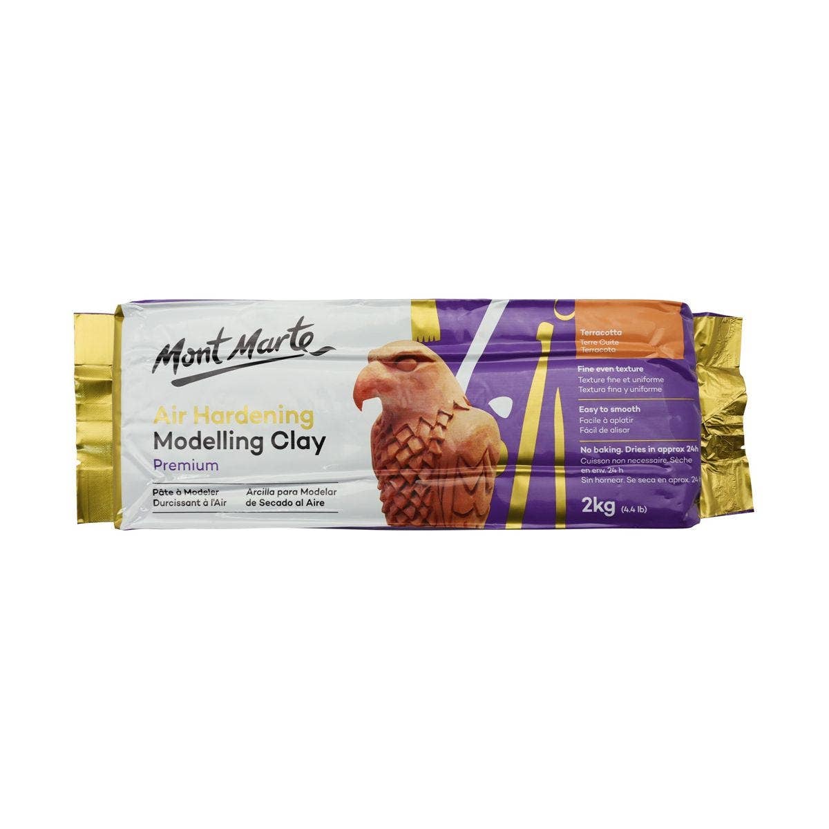 Clay - Air Hardening Modelling Clay Premium- Terracotta 2kg (4.4lb)