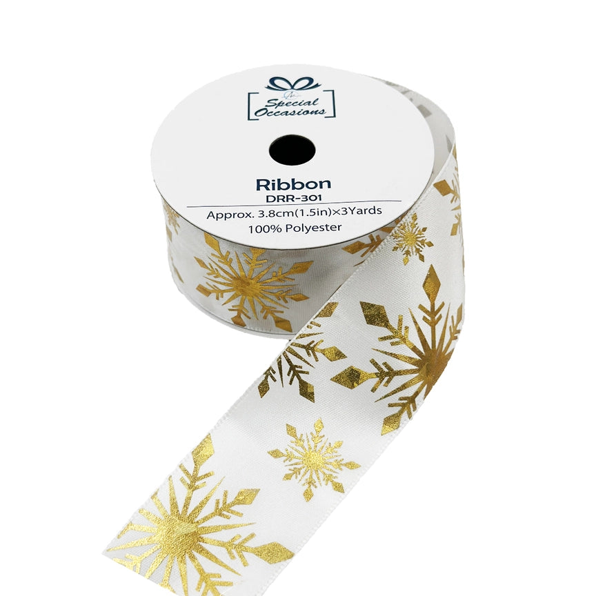 Ribbon - Snowflake Ribbon 1.5"X 3 Yards