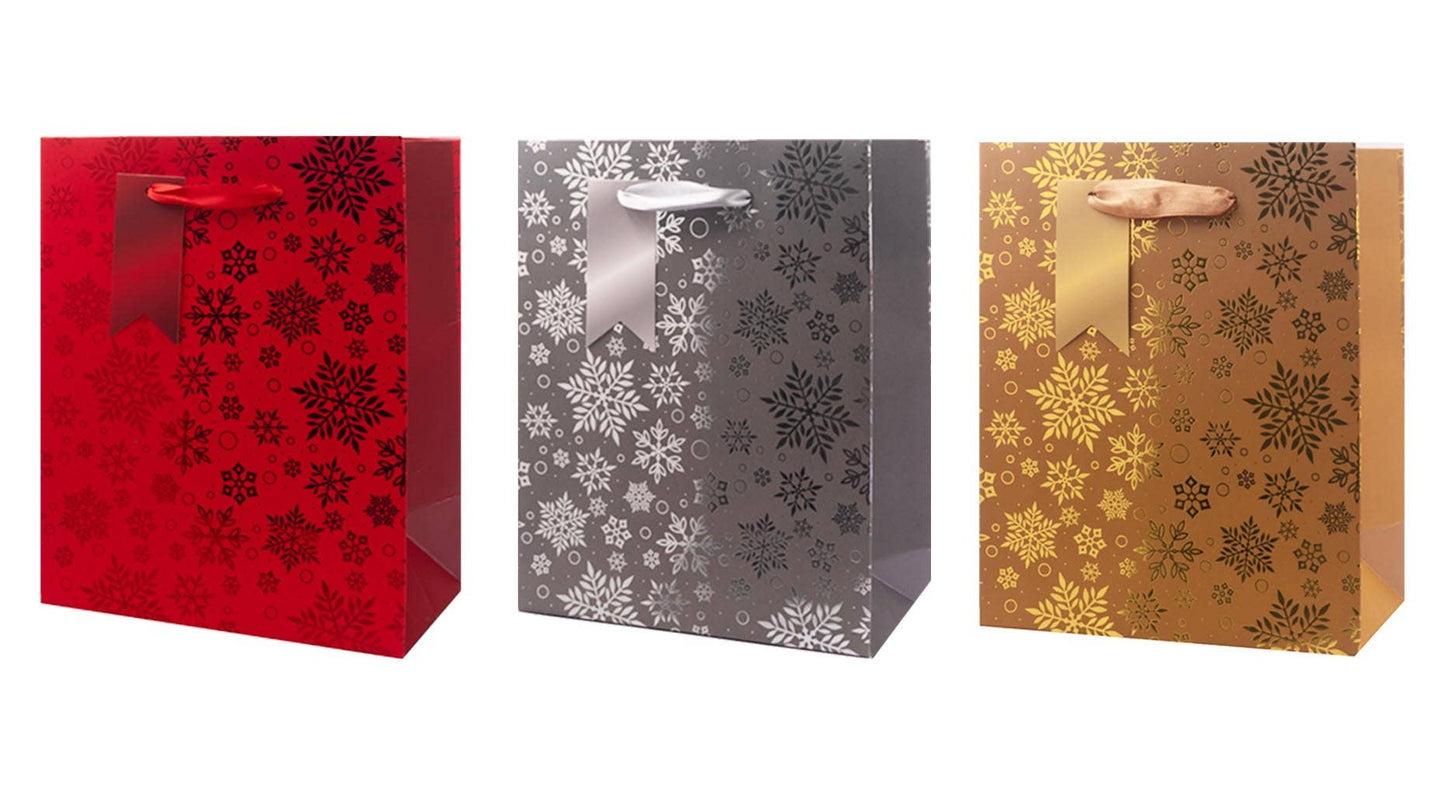 Christmas Gift Bags – Foil Accents,Handles(Multi-Size): Medium