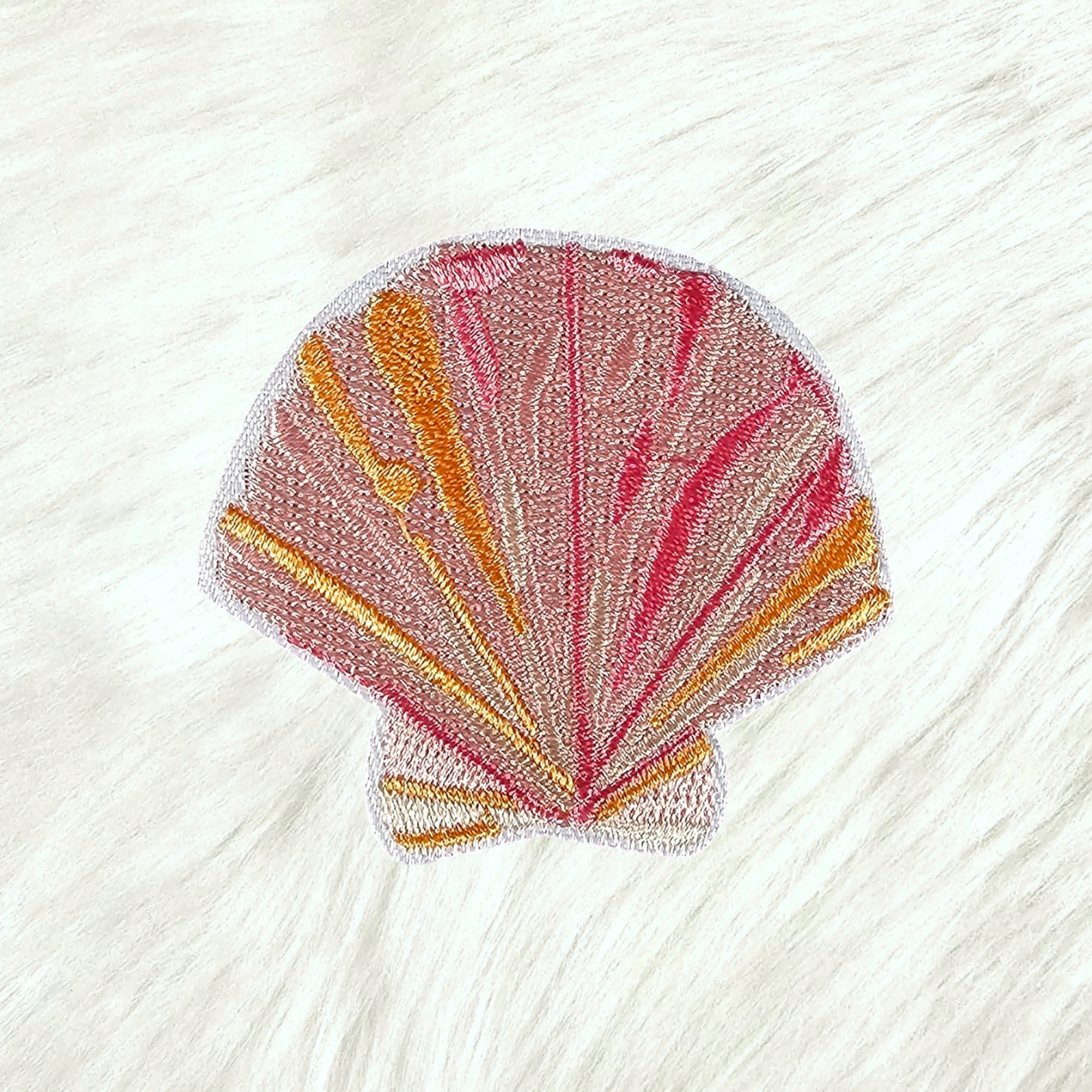 Patch - Seashells Ocean Beach Pink Embroidery Iron On Patch