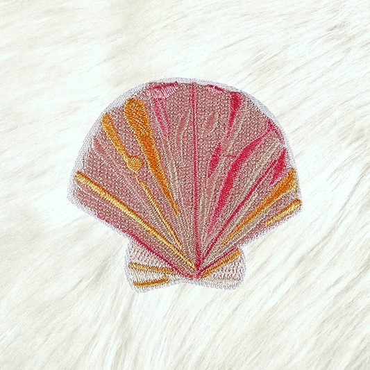 Patch - Seashells Ocean Beach Pink Embroidery Iron On Patch