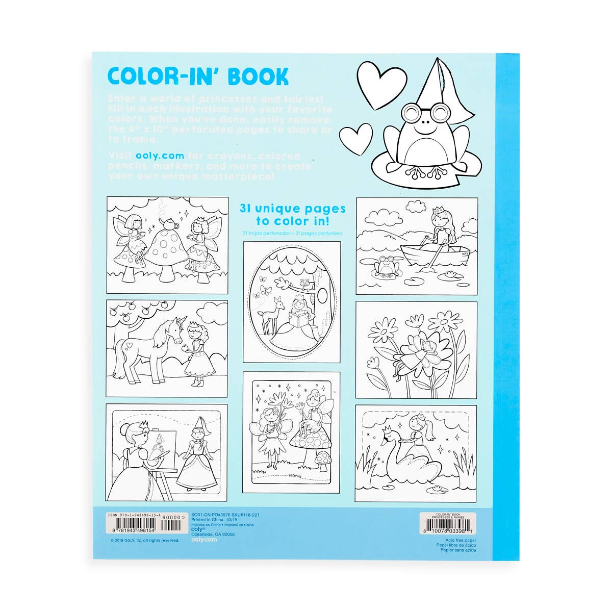 Coloring Book - Color-in' Book: Princess & Fairies (8" x 10";31 Pages)