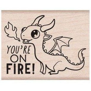 Stamp - You’re On Fire Dragon Wood Stamps