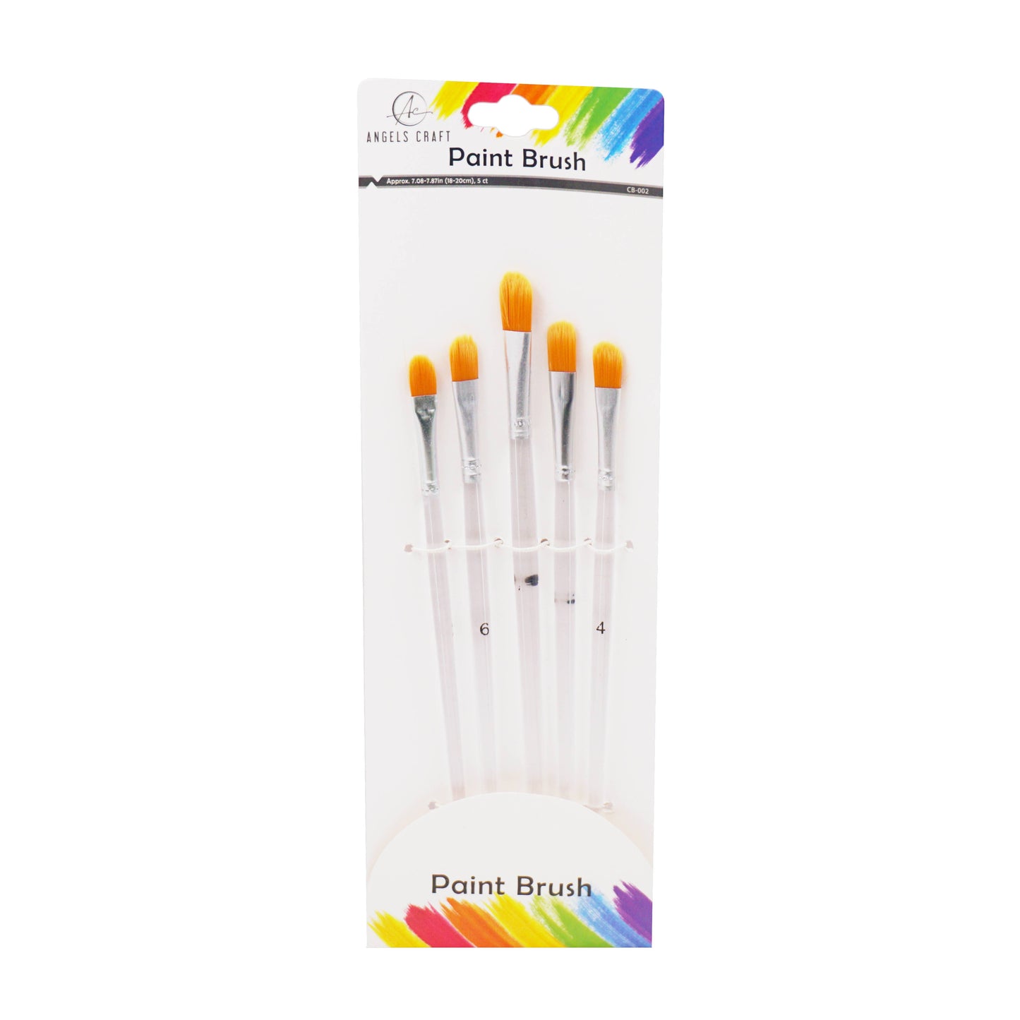 Paint Brush - Set, 5 Brushes Filbert