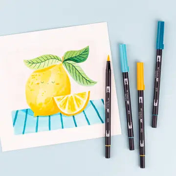 Markers - Dual Brush Pen Art Markers, Lemon Squeezy, 6-Pac