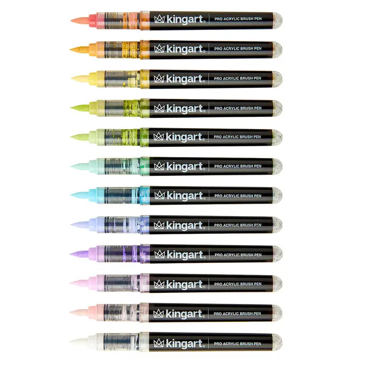 Markers - Pro Acrylic Paint Brush Pens - 12 Pastel Colors