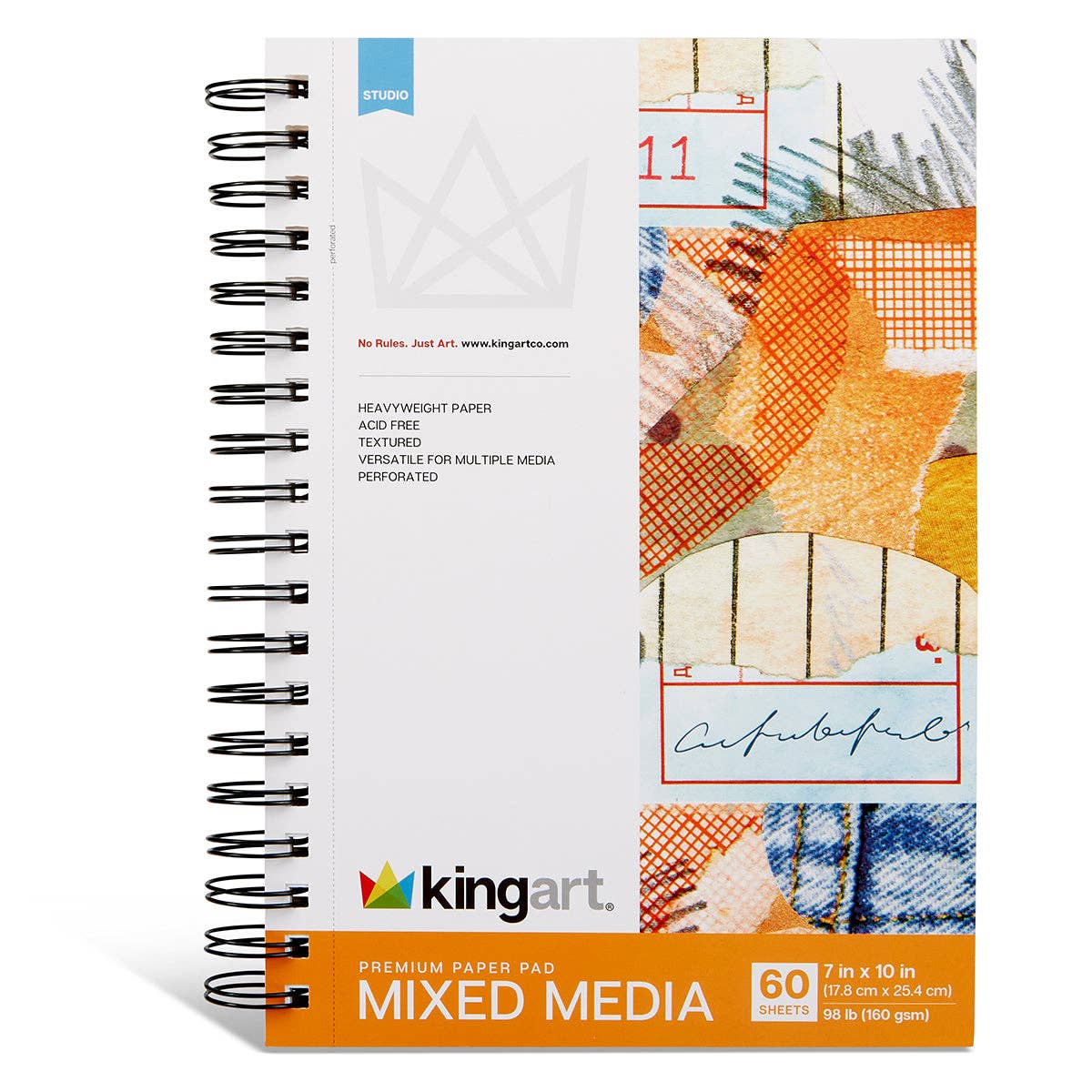 Paper Pad - Mixed Media Sketchbook - 7” x 10” - 98lb (160g) - 60 Sheets