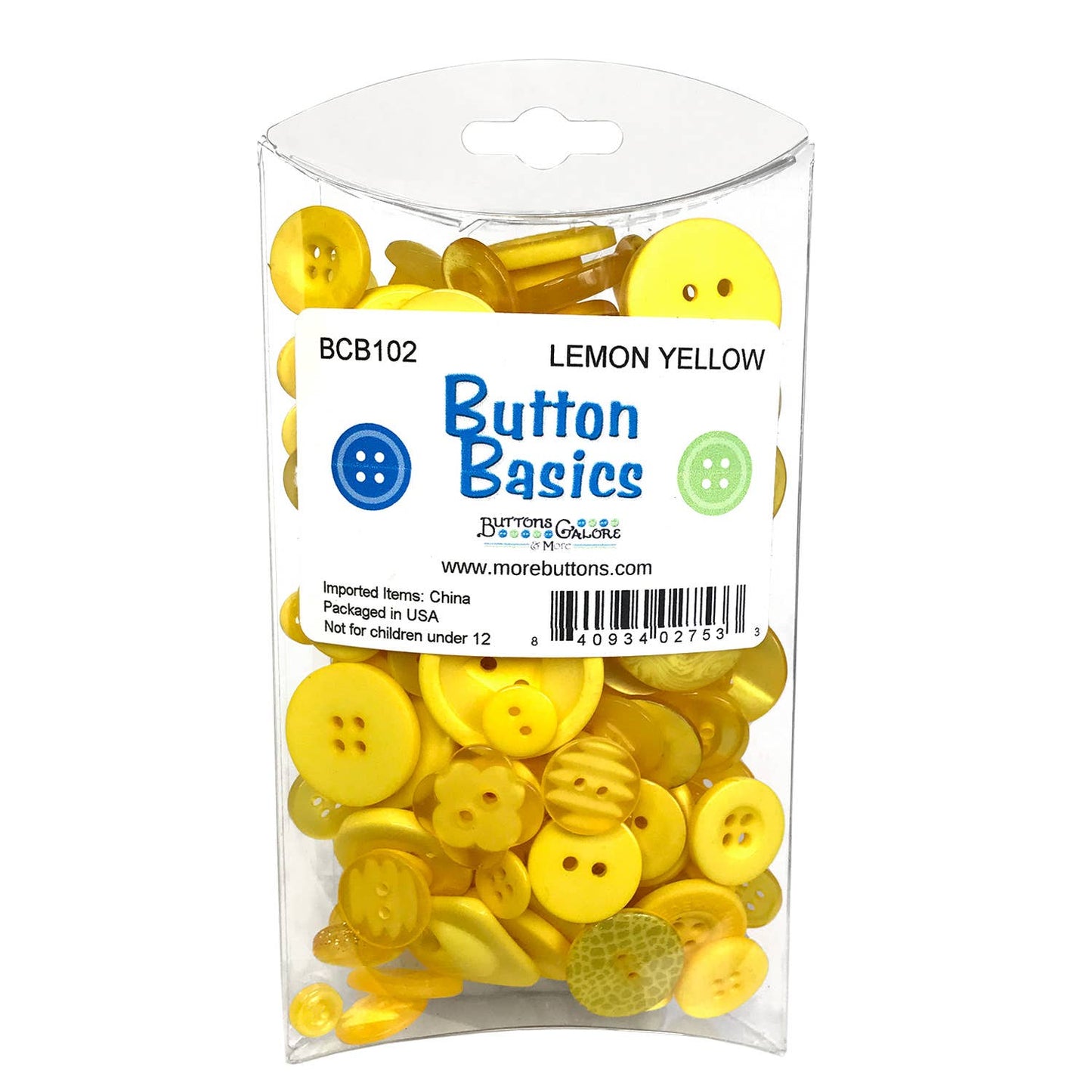 Buttons - Colorful Craft & Sewing Buttons - Lemon Yellow