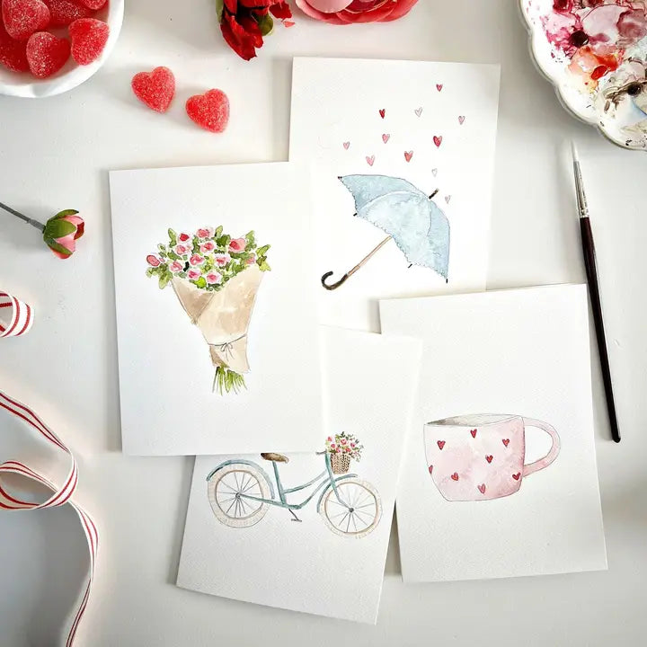 Notecards - Love Sweet Love Paintable Watercolor Notecard Set