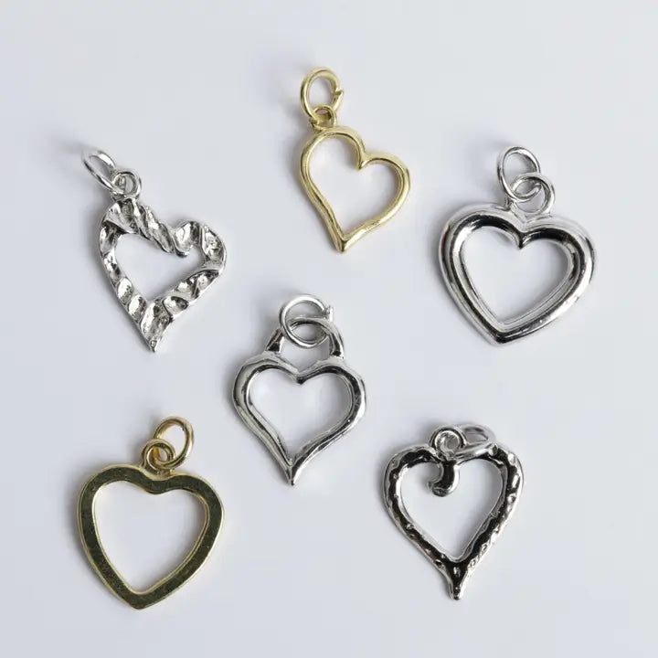 Jewelry - Classic Heart Charms Gold/Silver 6pc