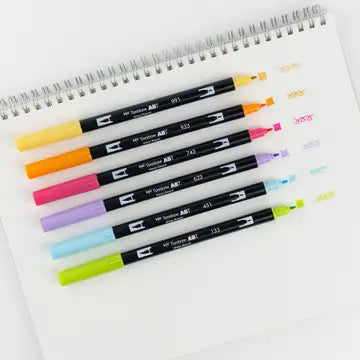 Markers - Dual Brush Pen Art Markers, Yay Sorbet, 6-Pack