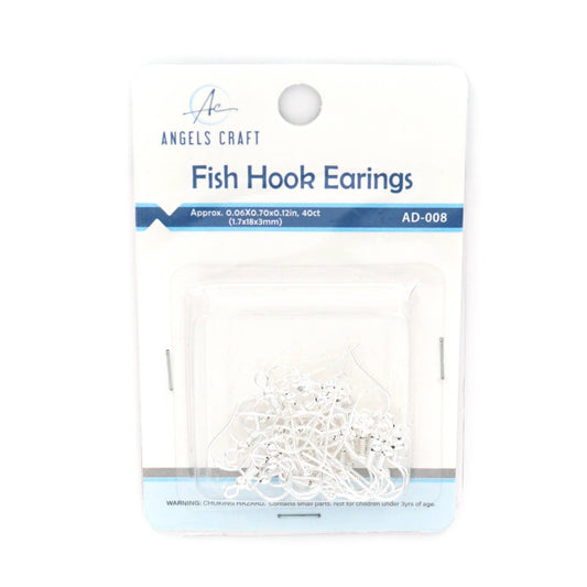 Jewelry - Alloy Fish Hook Earring 40ct Silver