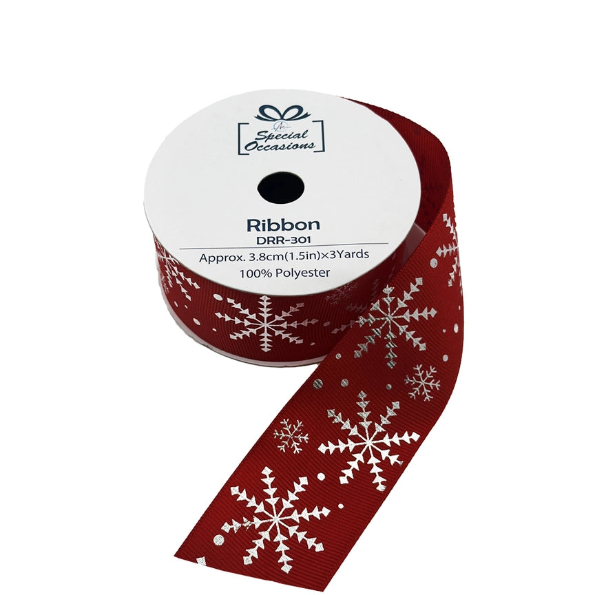 Ribbon - Snowflake Ribbon 1.5"X 3 Yards
