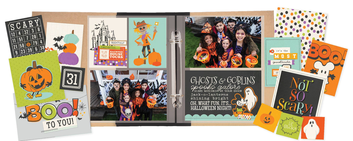 Scrapbook Paper - Say Cheese Classic Mouse Halloween - Collection Kit