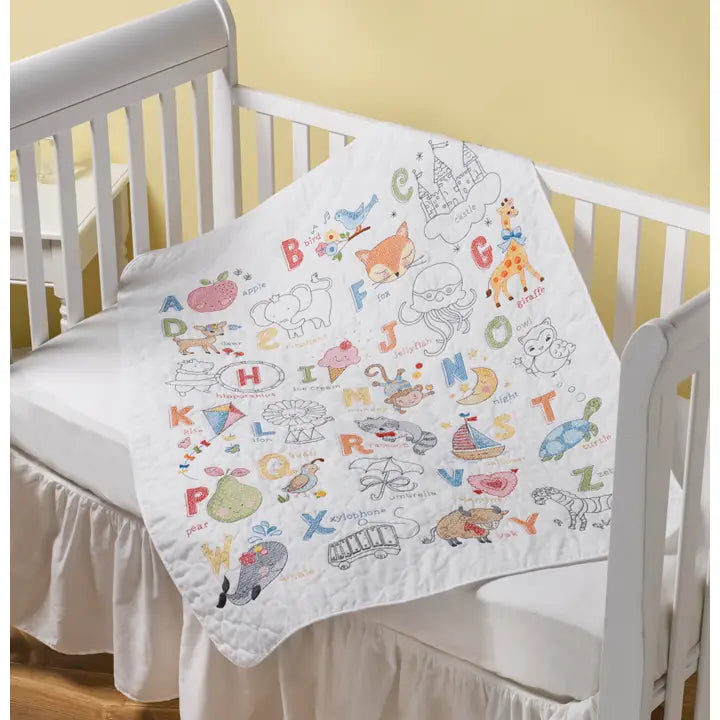 Cross Stitch - Bucilla Baby Stamped Cross Stitch - Abc Crib Cover