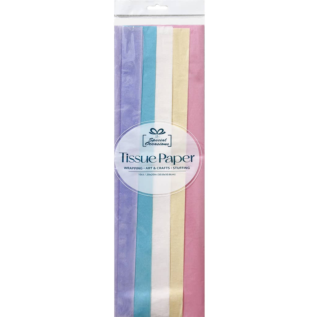 Tissue Paper - 10 Sheets Pastel assort colors