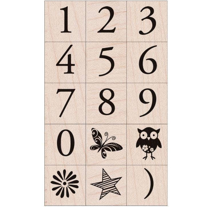 Stamp - Garamond Number Wood Stamps