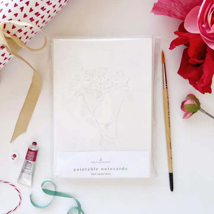 Notecards - Love Sweet Love Paintable Watercolor Notecard Set