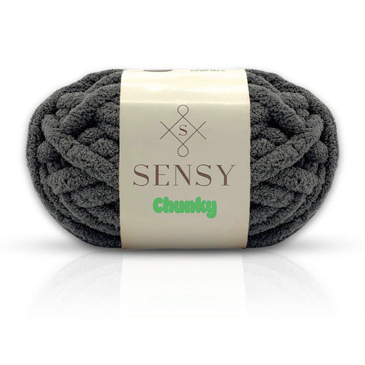 Yarn - Sensy Chunky Yarn, Blanket Yarn, 7 oz, 28 Yards, Gauge 7 Jumbo: Dark Gray