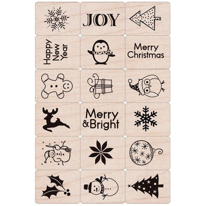 Stamp - Merry Christmas Wood Ink 'n Stamp Set