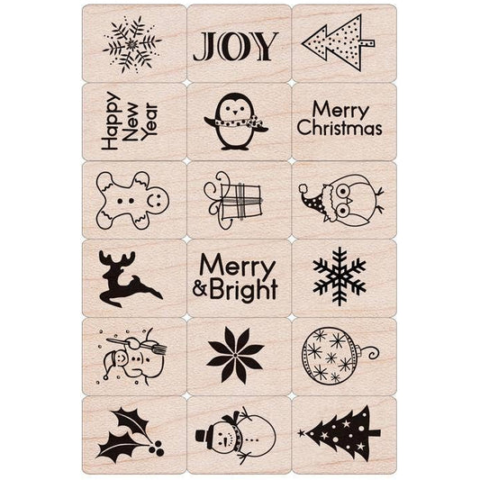 Stamp - Merry Christmas Wood Ink 'n Stamp Set