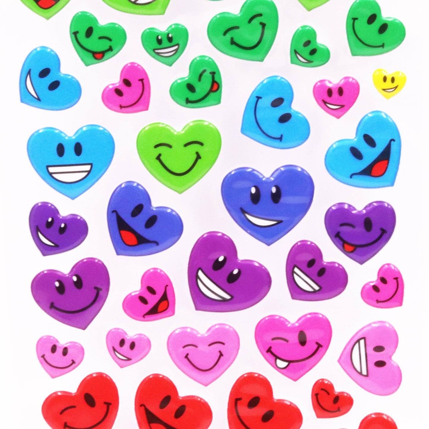 Stickers - Cute  Hearts in Asstd. Colors, 1 sheet