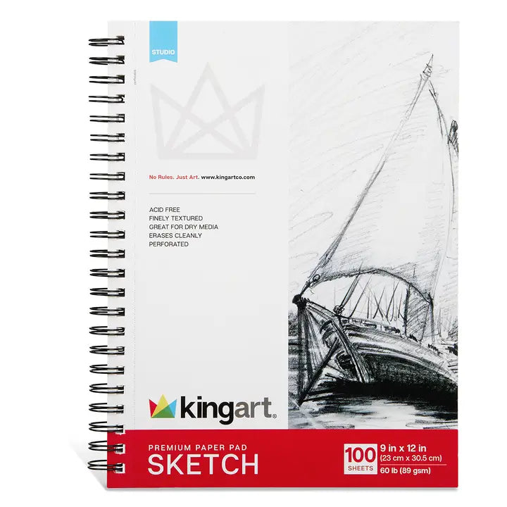 Sketch Pad - Side Spiral - 9” X 12” - 100 Sheets